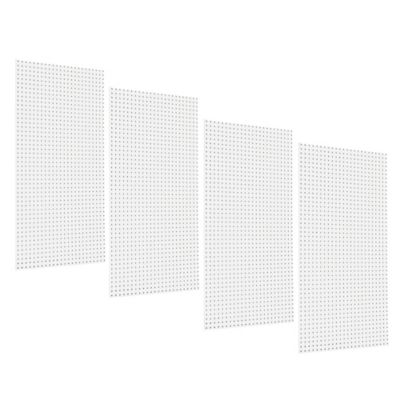 Triton Products (4) 24 x 48 x 1/4 in. White Polypropylene Tool Pegboards, 9/32 in. Hole Size, 1 in. O.C. Hole Spacing, DB-4