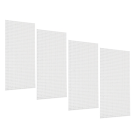 Triton Products (4) 24 x 48 x 1/4 in. White Polypropylene Tool Pegboards, 9/32 in. Hole Size, 1 in. O.C. Hole Spacing, DB-4