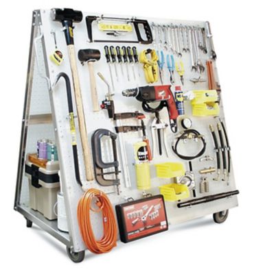 Image showing  48 in. x 51.5 in. x 29.75 in. Aluminum Frame Mobile Tool Cart with Tray