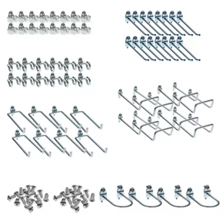 Triton Products 64 pieces DuraHook Zinc Plated Steel Hook Assortment for 1/8" and 1/4" Pegboards Pegboard Accessories