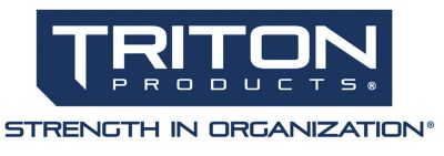 Image showing 7 th Triton Products Wall Storage Unit with (24) 5-3/8 in. x 4-1/8 in. x 3 in. Blue Interlocking Poly Bins and Wall Mount Rails