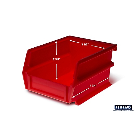 Triton Products 3-210R Red Stacking, Hanging, Interlocking Polypropylene Bin