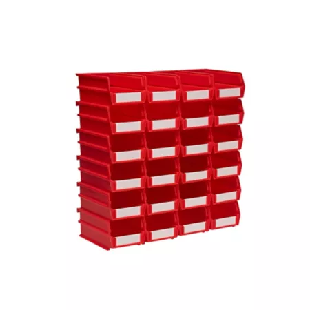 Triton Products 7-3/8 in L x 4-1/8 in W x 3 in H Red Stackable Hanging Locking Polypropylene Bins 24 CT Storage Bins