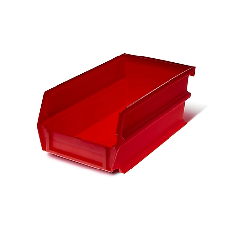 Triton Products 7-3/8 in. L x 4-1/8 in. W x 3 in. H Red Stacking, Hanging, Interlocking Polypropylene Bins, 24 CT