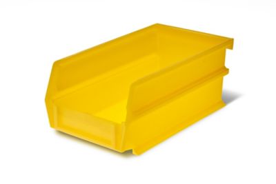 Image showing  Stacking, Hanging, Interlocking Polypropylene Bins, 7-3/8 in. x 4-1/8 in. x 3 in., Yellow, 6-Pack