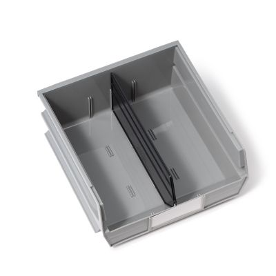 Image showing  ABS Plastic Bin Dividers for 3-235 Bins, 10-3/4 in., Black, 6-Pack