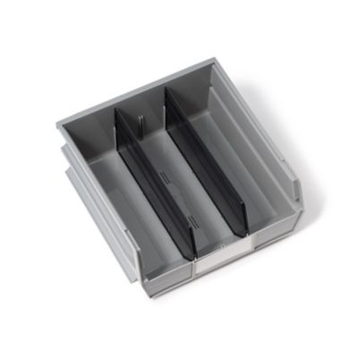 Image showing  ABS Plastic Bin Dividers for 3-235 Bins, 10-3/4 in., Black, 6-Pack