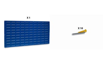 Image showing  18-Gauge Epoxy-Coated Louvered Panel for Storing Plastic Hanging Bins, 48 in. x 24 in., Blue