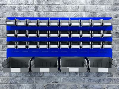 Image showing 5 th Triton Products 18-Gauge Epoxy-Coated Louvered Panel for Storing Plastic Hanging Bins, 48 in. x 24 in., Blue