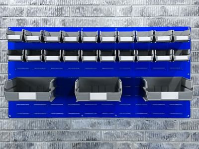 Image showing 6 th Triton Products 18-Gauge Epoxy-Coated Louvered Panel for Storing Plastic Hanging Bins, 48 in. x 24 in., Blue