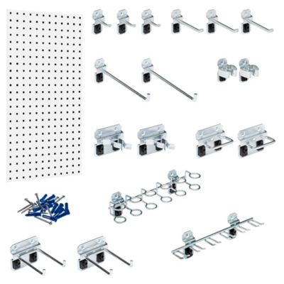 Triton Products LocBoard with 18 Hooks, White, LB18-1WH-KIT