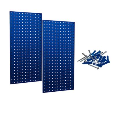 Triton Products (2) 18 in. x 36 in. x 9/16 in. Blue Epoxy Tool Pegboard, 18 Gauge Steel Square Hole Pegboards, LB18-B