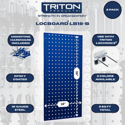 Image showing  18 in. x 36 in. x 9/16 in. Blue Epoxy Tool Pegboard, 18 ga. Steel Square Hole Pegboards