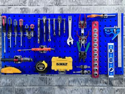 Image showing  18 in. x 36 in. x 9/16 in. Blue Epoxy Tool Pegboard, 18 ga. Steel Square Hole Pegboards