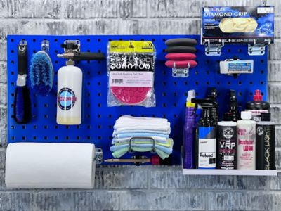 Image showing  18 in. x 36 in. x 9/16 in. Blue Epoxy Tool Pegboard, 18 ga. Steel Square Hole Pegboards