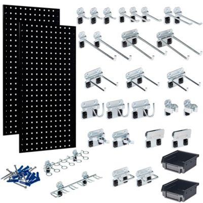 Triton Products (2) 18 x 36 x 9/16 in Black Steel Square Hole Tool Pegboards, LB18-BKKIT