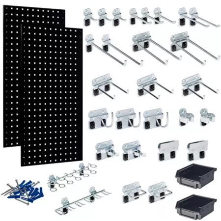 Triton Products Steel Square Hole Tool Pegboards 18 in x 36 in x 9/16 in Black 2-Piece Pegboards