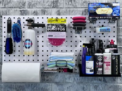 Image showing  18 in. x 36 in. x 9/16 in. White Epoxy Tool Pegboard, 18 ga. Steel Square Hole Pegboards