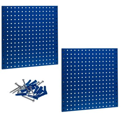 Triton Products (2) 24 in. x 24 in. x 9/16 in. Blue Epoxy Tool Pegboard, 18 Gauge Steel Square Hole Pegboards