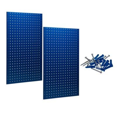 Triton Products 24 in. x 42-1/2 in. x 9/16 in. 18 Gauge Steel Epoxy Tool Pegboard, Square Hole, Blue, 2 pc., LB2-B