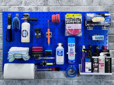 Image showing  24 W x 42 H x 9/16 D in. Blue Epoxy, 18 ga. Steel Square Hole Pegboards And Mounting Hardware
