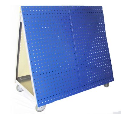 Triton Products 48 in. x 46 in. x 26-5/8 in. Aluminum Frame Mobile Tool Cart with Tray and Blue LocBoard
