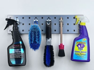 Image showing  18 in. x 4.5 in. Steel Square Hole Key Pegboard with 6 pc. LocHook Assortment, Silver, LBS18K-SLV