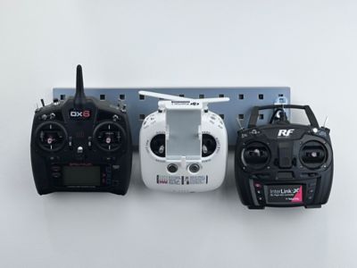 Image showing  18 in. x 4.5 in. Steel Square Hole Key Pegboard with 6 pc. LocHook Assortment, Silver, LBS18K-SLV