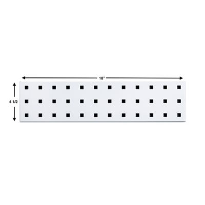 Image showing  18 in. x 4.5 in. Steel Square Hole Key Pegboard with 6 pc. LocHook Assortment, White, LBS18K-WHT