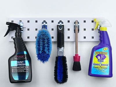 Image showing  18 in. x 4.5 in. Steel Square Hole Key Pegboard with 6 pc. LocHook Assortment, White, LBS18K-WHT