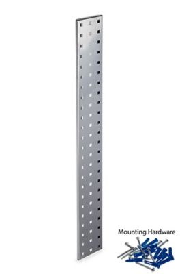 Image showing  (1) 36 in. x 4.5 in. Silver Epoxy Pegboard Strip, 18 Gauge Steel Square Hole Pegboard Strip, LBS-1S