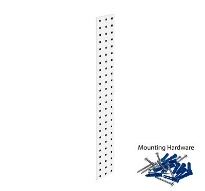 Image showing  (1) 36 in. x 4.5 in. White Epoxy Pegboard Strip, 18 Gauge Steel Square Hole Pegboard Strip, LBS-1W