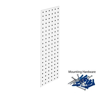 Image showing  (1) 31.5 in. x 9 in. White Epoxy Pegboard Strip, 18 Gauge Steel Square Hole Pegboard Strip, LBS-2W