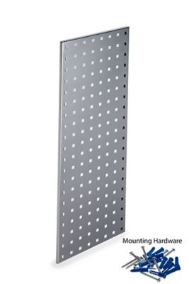 Image showing  (1) 30 in. x 12 in. Silver Epoxy 18 Gauge Steel Square Hole Pegboard Strip, LBS-3S