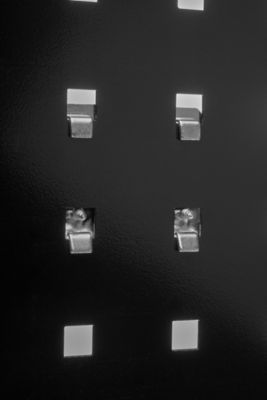 Image showing  (1) 30 in. x 12 in. Silver Epoxy 18 Gauge Steel Square Hole Pegboard Strip, LBS-3S