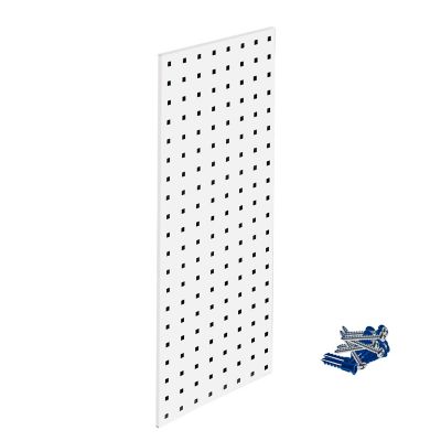 Triton Products (1) 30 in. x 12 in. White Epoxy 18 Gauge Steel Square Hole Pegboard Strip, LBS-3W
