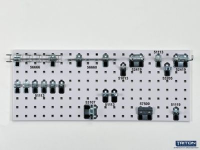 Image showing  (1) 30 in. x 12 in. White Epoxy 18 Gauge Steel Square Hole Pegboard Strip, LBS-3W