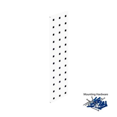 Image showing  (1) 18 in. x 4.5 in. White Epoxy 18 Gauge Steel Square Hole Pegboard Strip, LBS-4W