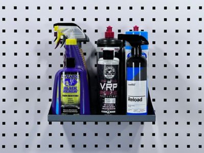 Image showing  12 in. x 10 in. Epoxy Steel Powder-Coat LocBoard Shelf with 6 Holes for Garment Hangers, Silver, 56120-SLV