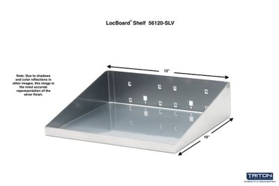 Image showing  12 in. x 10 in. Epoxy Steel Powder-Coat LocBoard Shelf with 6 Holes for Garment Hangers, Silver, 56120-SLV