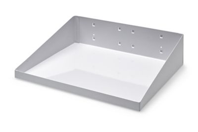 Triton Products 12 in. x 10 in. White Epoxy Powder-Coated Steel Shelf with 6 Holes for Garment Hangers