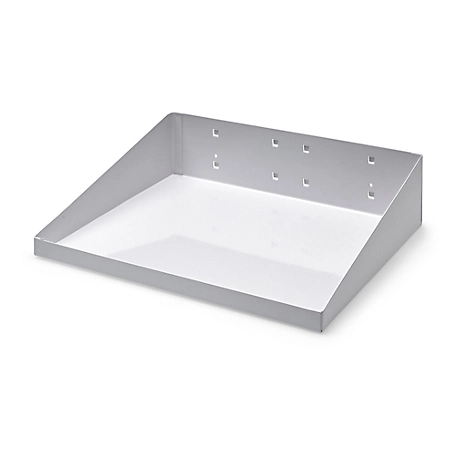 Triton Products 12 in. x 10 in. White Epoxy Powder-Coated Steel Shelf with 6 Holes for Garment Hangers