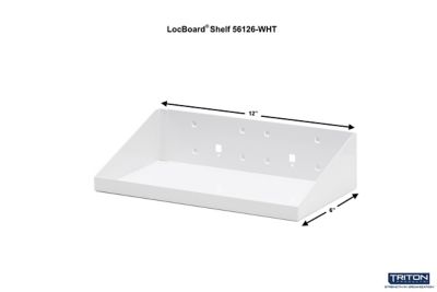 Image showing  12 in. x 6 in. White Epoxy Powder-Coat Steel Shelf