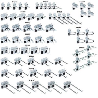 Image showing  63 pc. Zinc Plated Steel Hook Assortment for LocBoard