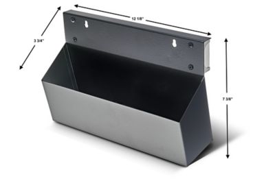 Image showing  12 x 3.5 x 5in. Black Powder Coated Steel Magnetic Tool Box, 20 lb. Magnetic Capacity