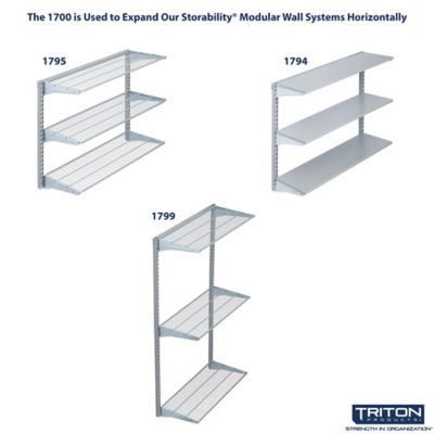 Image showing  33 in. x 1-3/4 in. Gray Epoxy Coated Steel Top Track Wall Frame Plus Mounting Hardware