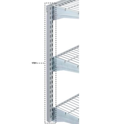 Image showing  63 in. Gray Epoxy Coated Steel Vertical Hang Rail and Mounting Hardware
