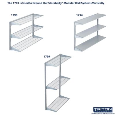 Image showing  63 in. Gray Epoxy Coated Steel Vertical Hang Rail and Mounting Hardware
