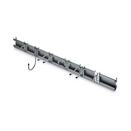 Triton Products 31 in Epoxy Coated Steel Combo Rail Kit with 6 Matching Heavy Duty Rail Hooks Gray Mounted Garage Shelves