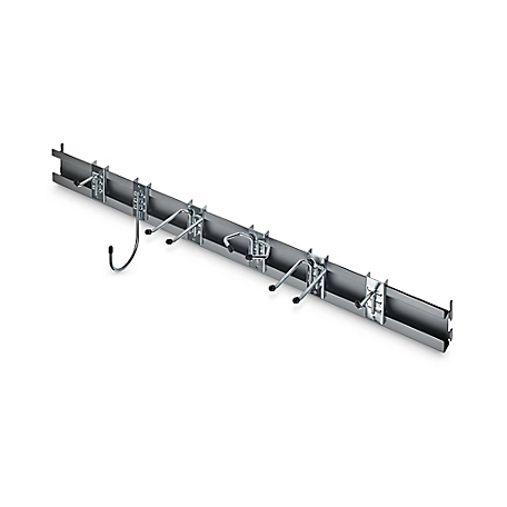 Triton Products 31 in. Epoxy-Coated Steel Combination Rail Kit with 6 Heavy-Duty Assorted Rail Hooks, Gray
